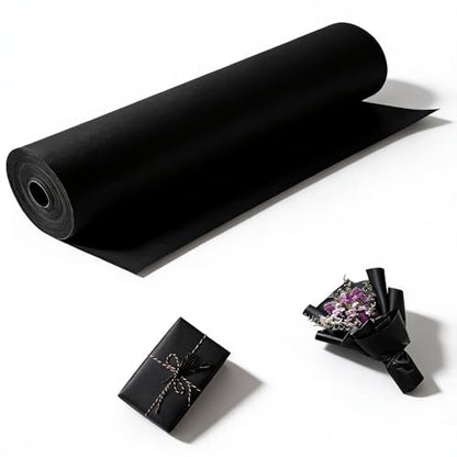Black Wrapping Paper Roll 30"x 1200" Craft Packing Paper for Moving Shipping