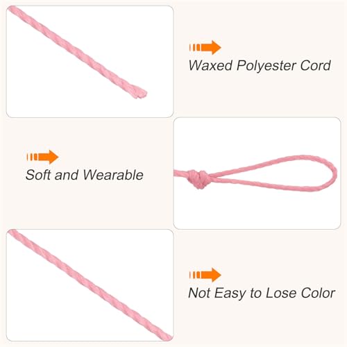 Waxed Cord 0.45mm Waxed Thread 87 Yard Wax String Leather Cord for Bracelet Making