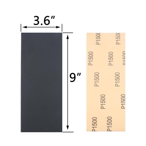 30Pcs 9 x 3.6 Inchs 1500 Grit Wet and Dry Handmade Universal Sanding Sheets
