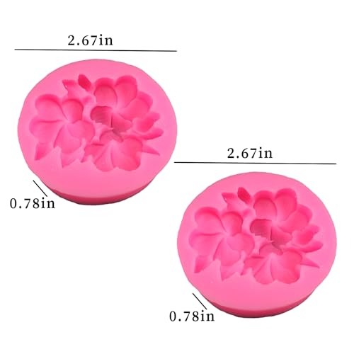 2PCS Flower Silicone Mold 3D Cute Flower Resin Candle Molds for Candle Making Silicone Fondant Chocolate Cake Decorating Mold Candle Soap Wax Resin Concrete Clay Casting Craft Mould
