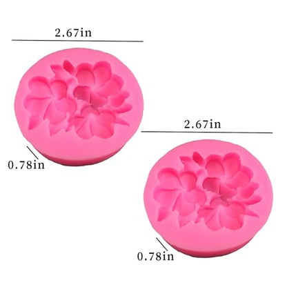 2PCS Flower Silicone Mold 3D Cute Flower Resin Candle Molds for Candle Making Silicone Fondant Chocolate Cake Decorating Mold Candle Soap Wax Resin Concrete Clay Casting Craft Mould