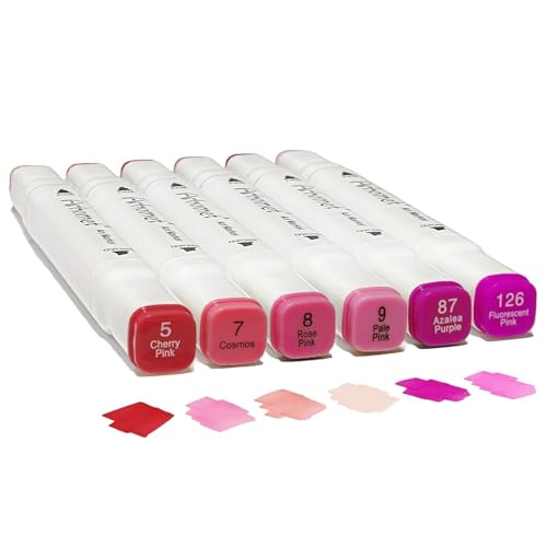 6pcs Pink Alcohol Markers Set (6 Count)