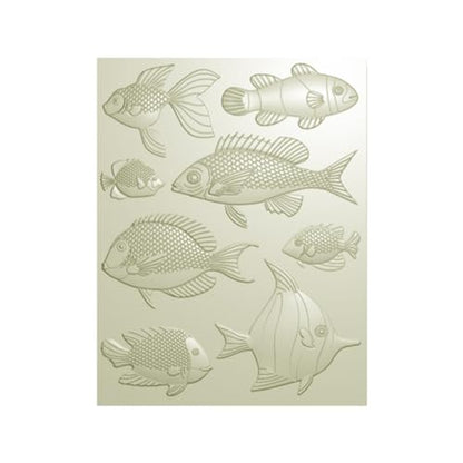 3D Embossing Folder for Card Making Fish Texture Pattern Plastic Embossing Folders for DIY Scrapbooking Photo Album Card Paper Craft Decoration Embossing Template Paper Card Embossing Stenci