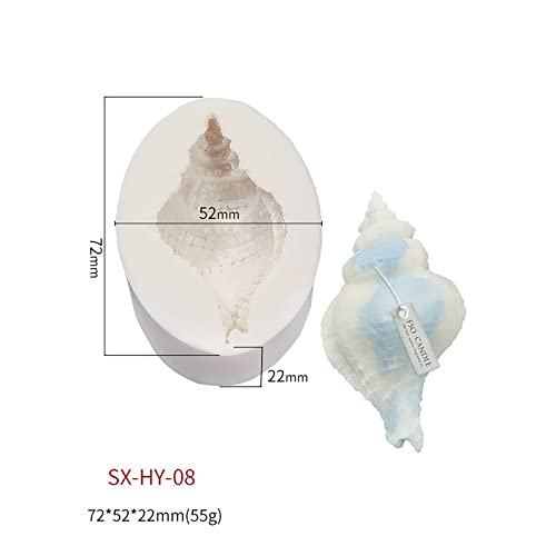 4 Pack Silicone Conch Resin Sea Shell Mold for Candles and Soap