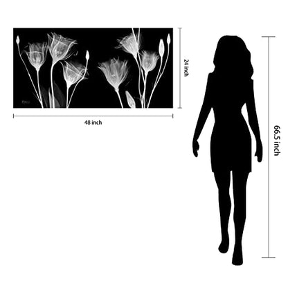 Frameless Free Floating Tempered Glass Panel Graphic Flower Wall Art Ready to Hang