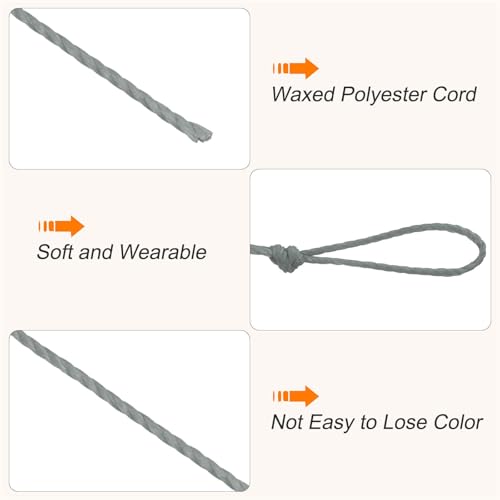 Waxed Cord 0.45mm Waxed Thread 87 Yard Wax String Leather Cord for Bracelet Making