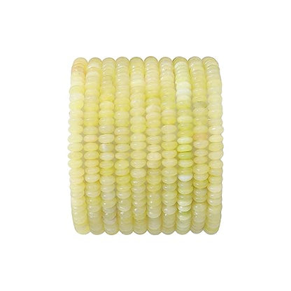 Natural Lemon Jade Disk Stone Beads 4x2mm 160pcs Rondelle Loose Semi Gemstone Beads for Jewelry Making Design (160 Count)