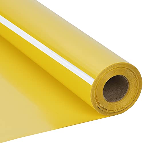 RENLITONG Yellow Iron on Vinyl 12Inch by 20ft Roll Heat Transfer Vinyl for T