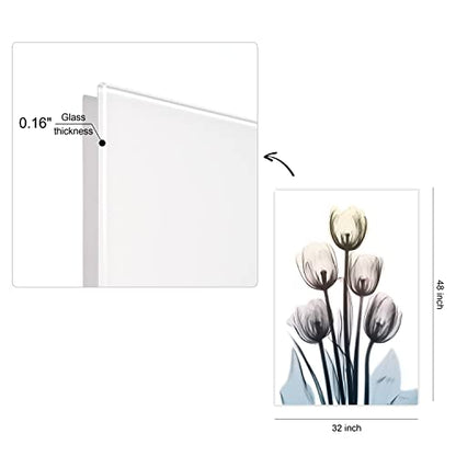 48"x32" Frameless Tempered Glass Wall Art