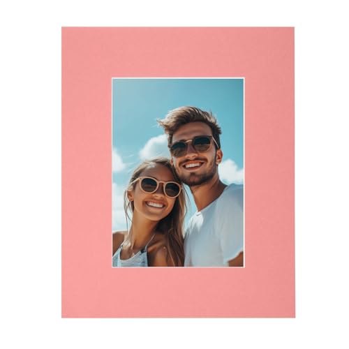 Picture Mats 8 x 10 for 5 x 7 Pictures Acid Free White Core Bevel Cut Frame Mattes for Display Art Measuring