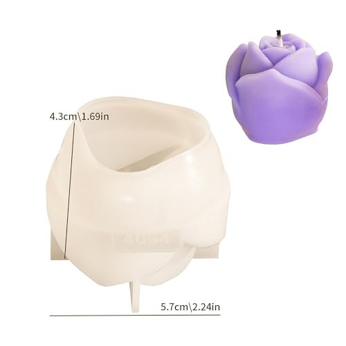 2 Pack Rose & Succulent Silicone Molds for Candle Making & Home Decor (2 Count)