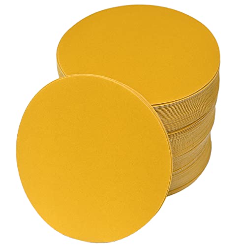 6-Inch No-Hole Hook and Loop Gold Sanding Discs 400-Grit, 100-Pack (100 Count)