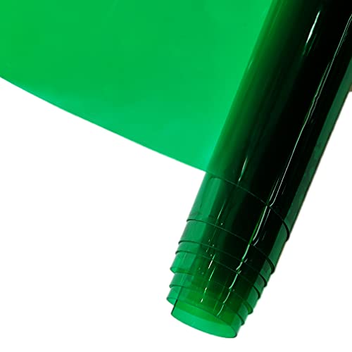 HYANG ForestGreen Transparent PVC Super Clear Holographic Vinyl Faux Leather Sheets 1 Roll 12" x 47"