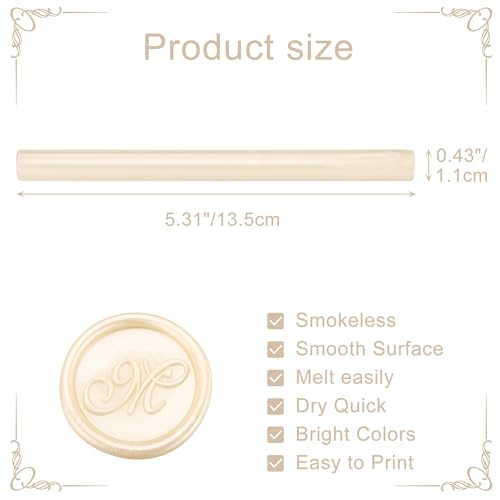 15Pcs Ivory White Glue Gun Sealing Wax Sticks for Wax Seal Stamp (15 Count)