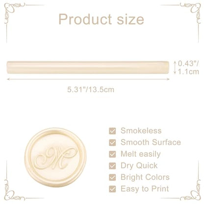 15Pcs Ivory White Glue Gun Sealing Wax Sticks for Wax Seal Stamp (15 Count)