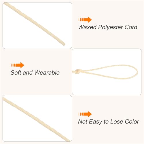 Waxed Cord 0.45mm Waxed Thread 87 Yard Wax String Leather Cord for Bracelet Making