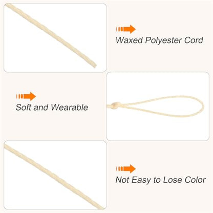 Waxed Cord 0.45mm Waxed Thread 87 Yard Wax String Leather Cord for Bracelet Making