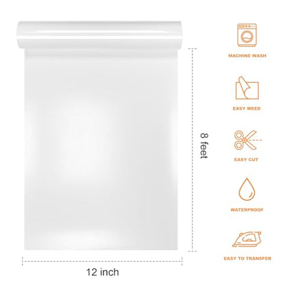 White Heat Transfer Vinyl HTV Rolls