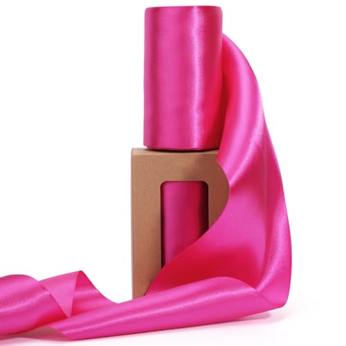 Hot Pink Satin Ribbon 4 Inch x 10 Yards Double Faced