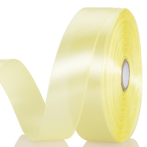 1 Inch Baby Maize Solid Satin Ribbon for Gift Wrapping