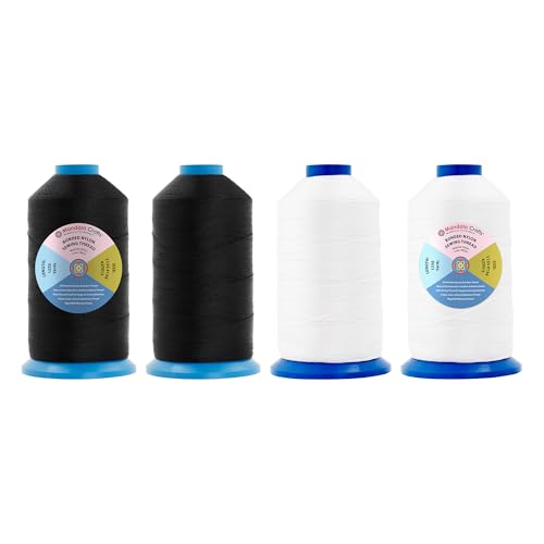 Size 138 420D T135 Black White Bonded Nylon Thread (15000 Foot)