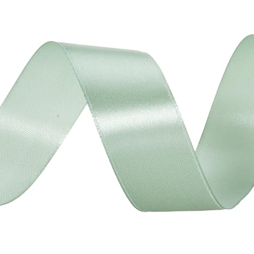 1 Inch Sage Green Solid Satin Ribbon for Gift Wrapping