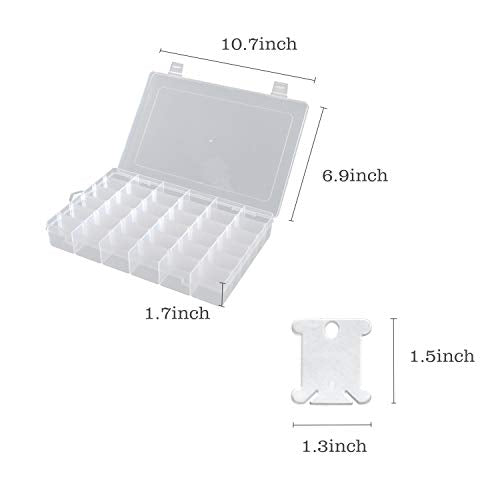 120 Pieces Plastic Floss Bobbins with 36 Grids Embroidery Floss Cross Stitch Organizer Box
