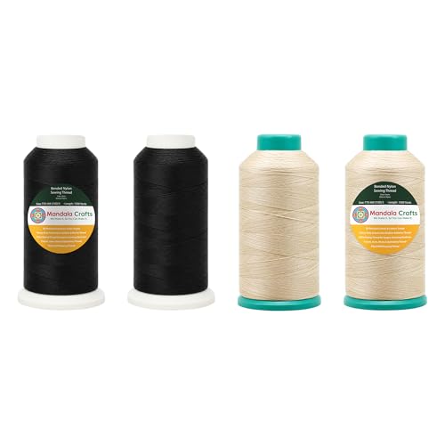 Size 69 210D T70 Black Cream Bonded Nylon Thread (18000 Foot)