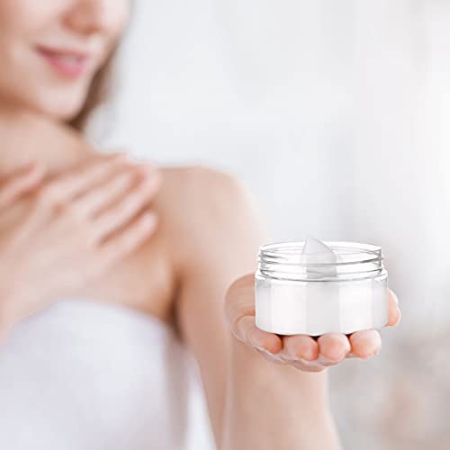 12 Pack 4 oz Plastic Container Jars with Lids Round Clear Travel Cosmetic Container Jars for Toiletries (12 Count)