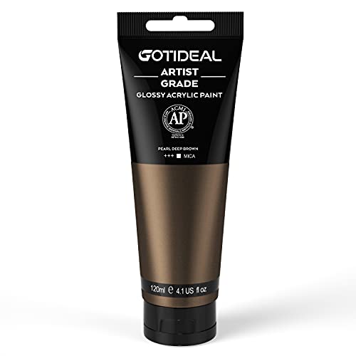 Metallic Bronze Acrylic Paint Pearl Deep Brown Tubes (4.1 Fl Oz)