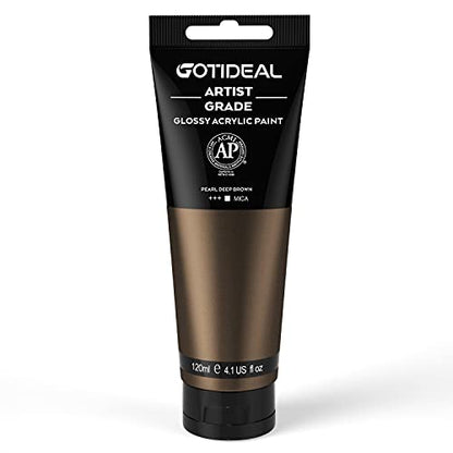Metallic Bronze Acrylic Paint Pearl Deep Brown Tubes (4.1 Fl Oz)