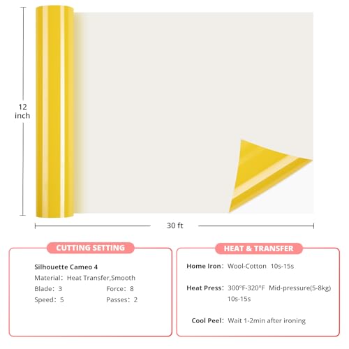 Yellow Heat Transfer Vinyl Roll