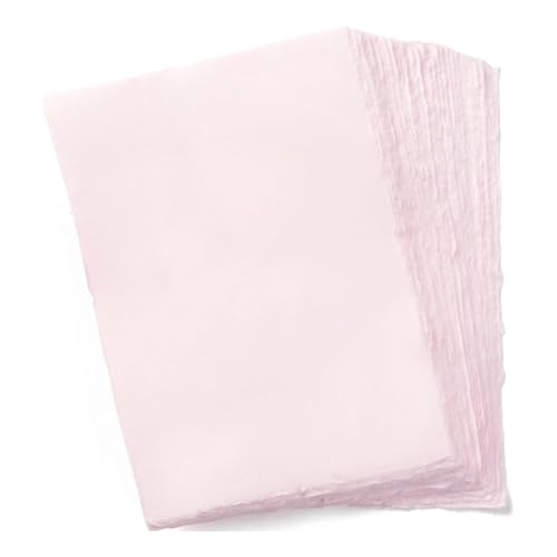 Pink A4 Handmade Paper with Deckled Edge (50 Count)