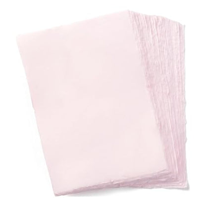 Pink A4 Handmade Paper with Deckled Edge (50 Count)