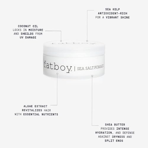 Fatboy Sea Salt Hair Pomade with Coconut Oil & Shea Butter (2.6 Ounce)
