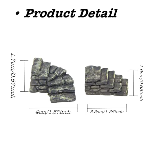 2 Pcs Curved Stone Steps Miniature Fairy Garden Accessories (2 Count)