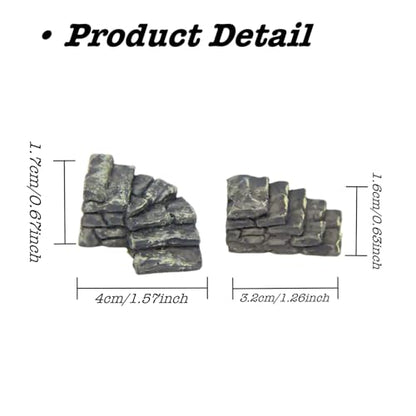 2 Pcs Curved Stone Steps Miniature Fairy Garden Accessories (2 Count)