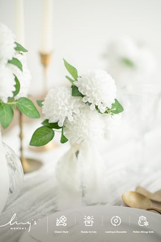 White Artificial Dahlias (25 Count)