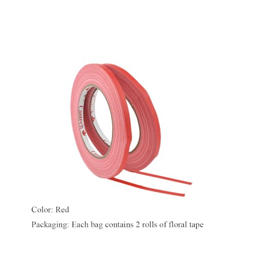 Red 0.25Inch Wide Floral Tape