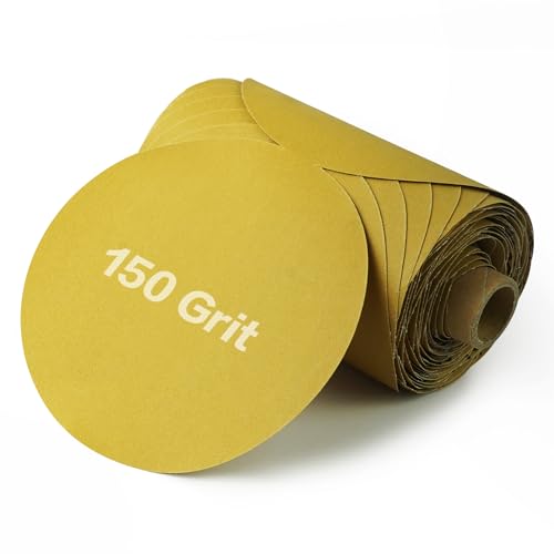 PSA Sanding Discs 6 Inch Adhesive Backed Sandpaper 100 Pack 150 Grit Self Adhesive Sanding Discs for DA Sander Self Stick for Wood (100 Count)