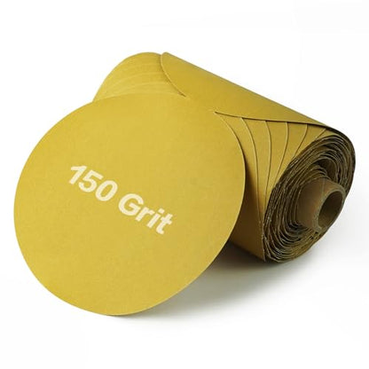 PSA Sanding Discs 6 Inch Adhesive Backed Sandpaper 100 Pack 150 Grit Self Adhesive Sanding Discs for DA Sander Self Stick for Wood (100 Count)