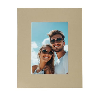 Picture Mats 8 x 10 Mat Board Center for 5 x 7 Pictures Acid Free White Core Bevel Cut Frame Mattes with Backing for Display Art Measuring