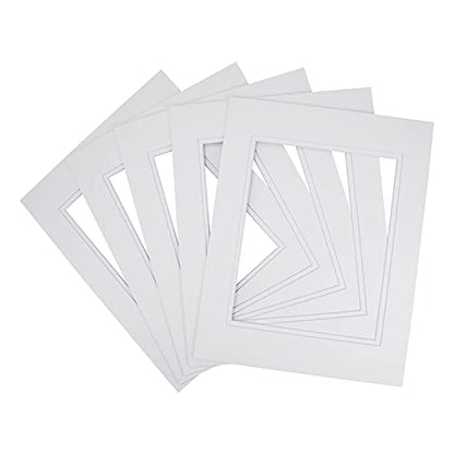 5 Pack Double mat 11x14 For 8x10 Off White Over Off White (5 Count)