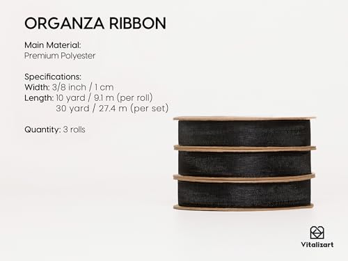 Black Organza Ribbon 3 (3 Count)