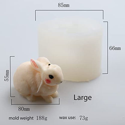 2 Pack Hairy Rabbit Silicone Mold for Candle