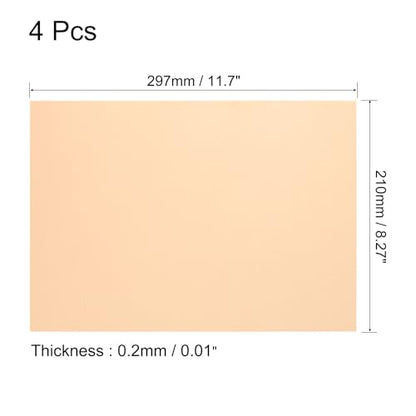 4Pcs A4 Gel Light Lighting Filter Overlay Transparent Color Correction Plastic Vinyl PVC Sheets Photography Television Fluorescent Orange (4 Count)