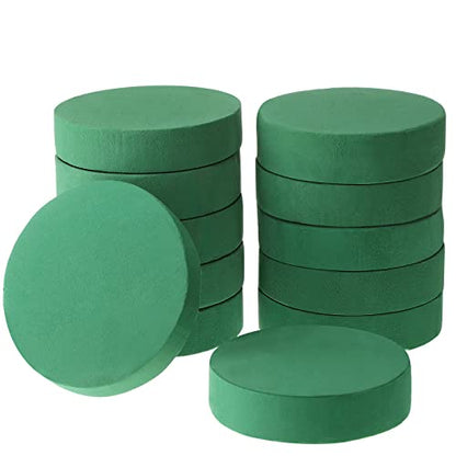 12 Pieces Round Floral Foam Wet Green Flower Foam DIY Flower Arrangement Kit for Aisle Wedding Party Decoration (12 Count)