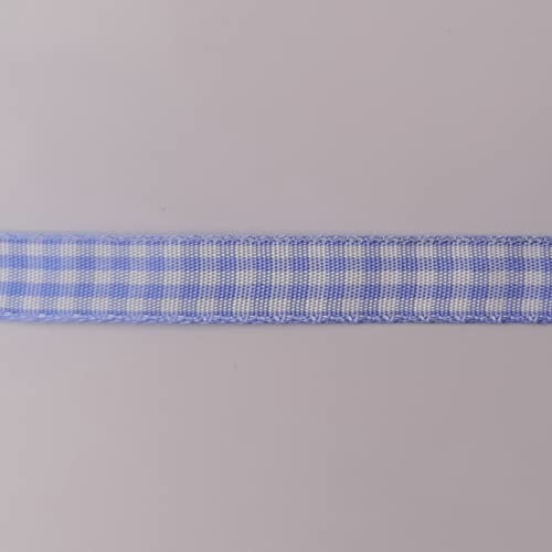 Light Blue Gingham Plaid Checked Ribbon 25 Yard Each Roll 100% Polyester (75 Foot)