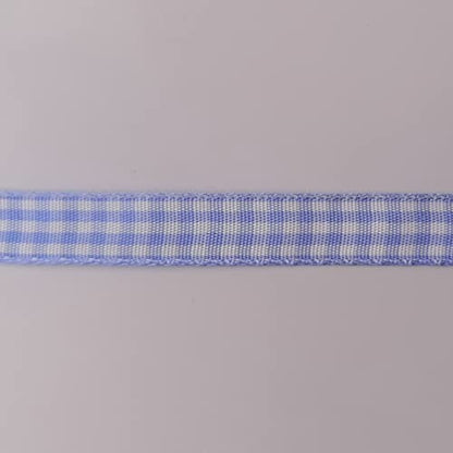 Light Blue Gingham Plaid Checked Ribbon 25 Yard Each Roll 100% Polyester (75 Foot)
