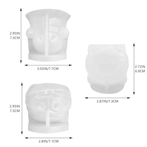 3Pcs 3D Halloween Silicone Molds Pumpkin Ghost Pig for Candle Resin Soap (3 Count)